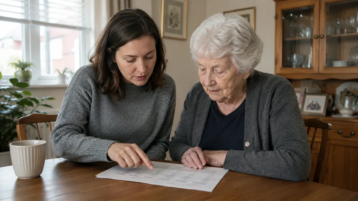 Family reviewing affordable companion care options and schedule at home
